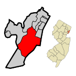 Hudson County New Jersey Incorporated and Unincorporated areas Jersey City Highlighted